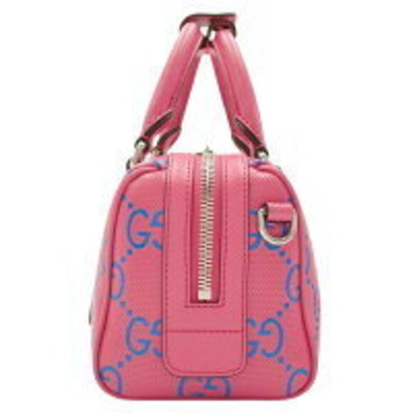 Gucci GG Duffel Bag Crossbody Perfo Boston Leather Pink Blue - Picture 4 of 7